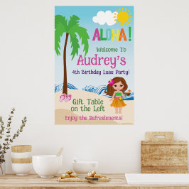 Aloha Luau Födelsedag Poster