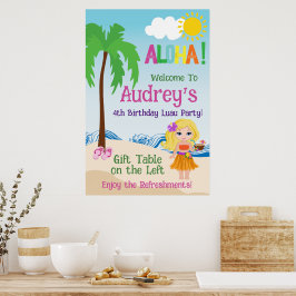 Aloha Luau Födelsedag Poster