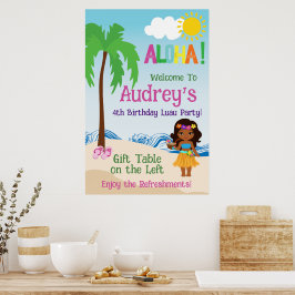 Aloha Luau Födelsedag Poster
