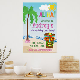 Aloha Luau Födelsedag Poster