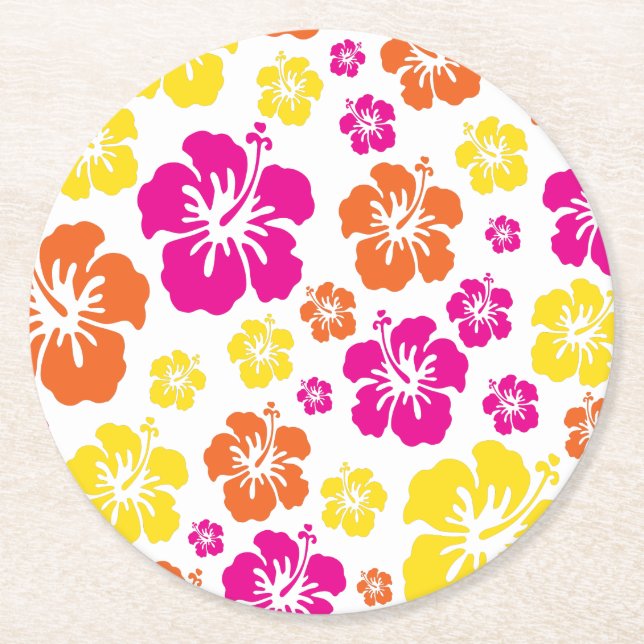 Aloha Luau Födelsedagsfest Underlägg Papper Rund (Framsidan)
