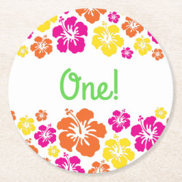 Aloha Luau Födelsedagsfest Underlägg Papper Rund