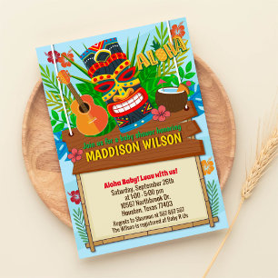 Aloha Luau Hawaiian Tropical Baby Shower Inbjudningar