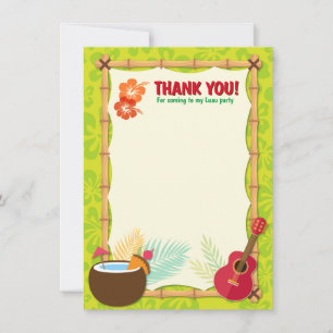 Aloha Luau Hawaiian Tropical Birthday Baby Shower Tack Kort