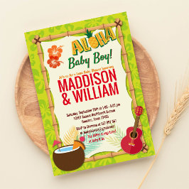 Aloha Luau Hawaiian Tropical Par Baby Shower Inbjudningar