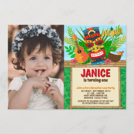 Aloha Luau Hawaiian Tropical Summer Birthday Photo Inbjudningar