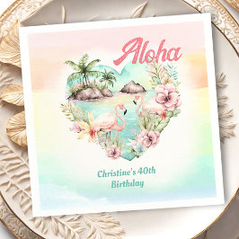 Aloha Luau Sommar 40:e födelsedag Tropical Beach Pappersservett