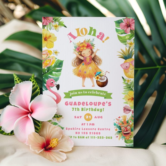 Aloha Luau Tropical födelsedagsfest Inbjudningar (Skapare uppladdad)