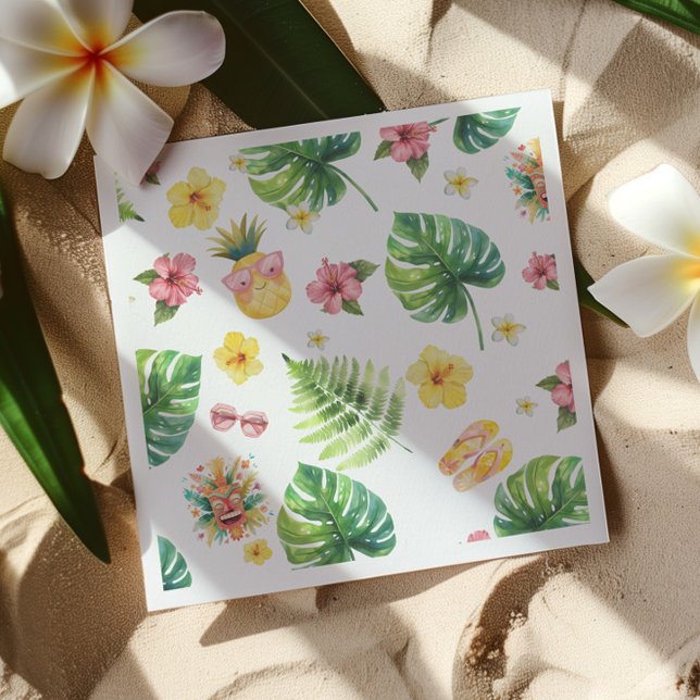 Aloha Luau Tropical födelsedagsfest Pappersservett (Skapare uppladdad)