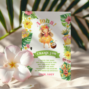 Aloha Luau Tropical födelsedagsfest Tack Kort