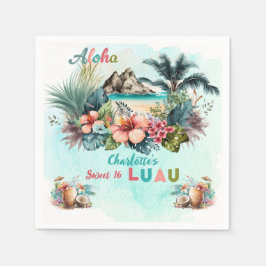 Aloha Luau Tropical Island Beach Sweet 16 Party Pappersservett