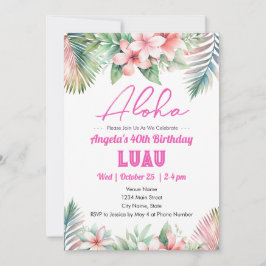 Aloha Luau Tropical Vuxen Birthday Inbjudningar