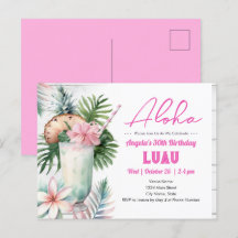 Aloha Luau Tropisk Drink Vuxen Födelsedag