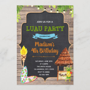 Aloha luau tropisk sommarfödelsedagsfest kort