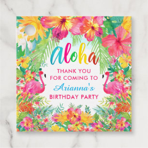 Aloha Luau Tropiska Flamingo Tack För Taggar Gåvor Etiketter
