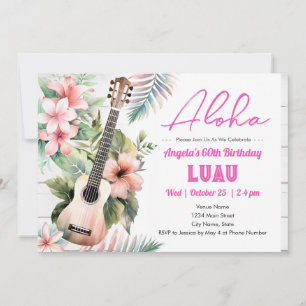 Aloha Luau ukulele 60-årsfirande Inbjudningar