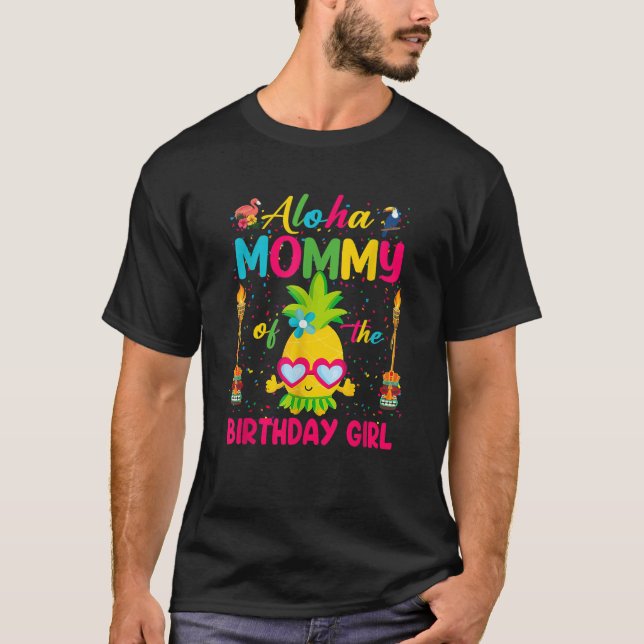 Aloha Mamma av Birthday Girl Shirt Hawaii Luau T Shirt (Framsida)