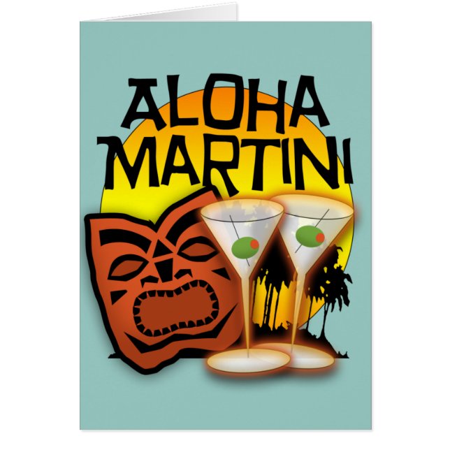 Aloha Martini Hälsningskort (Framsidan)