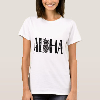 Aloha modern strand för tropisk ananas t-shirt