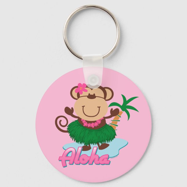 Aloha Monkey Keychain Nyckelring (Framsida)