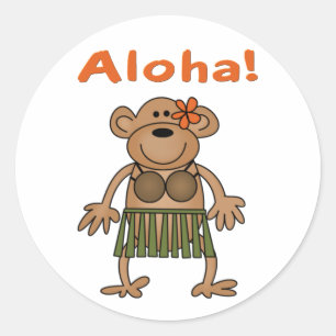 Aloha Monkey Runt Klistermärke