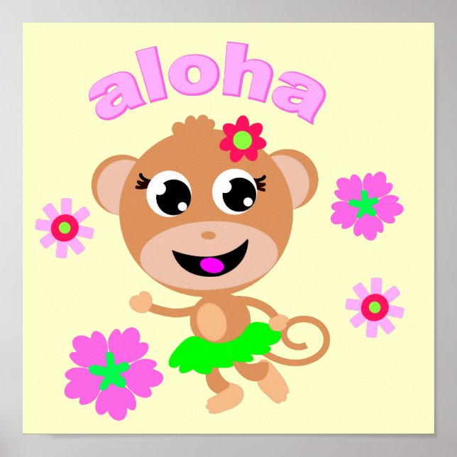 aloha monkey skärm.ai poster (Framsidan)