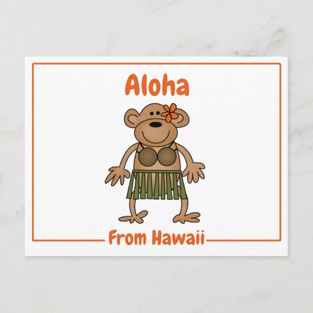 Aloha Monkey Vykort (Framsida)