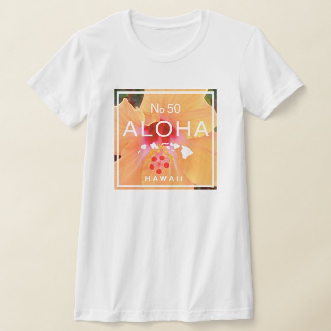 Aloha nr 50 Orange Hibiscus T Shirt (Laydown)