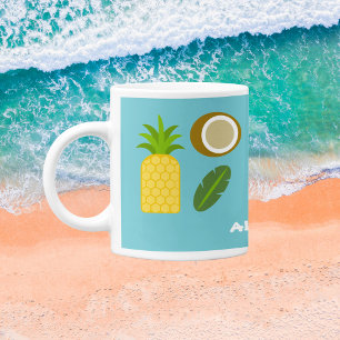 Aloha Nui Loa hawaianska ananas och kokosnötter Kaffemugg