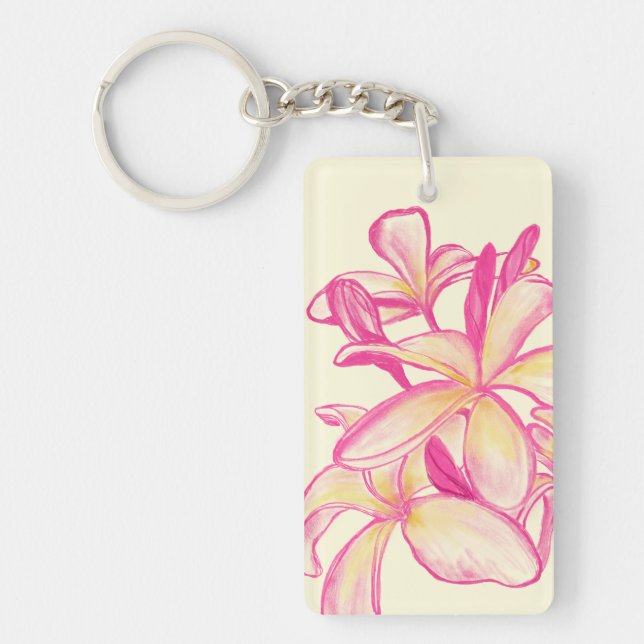 Aloha-nyckelring med Plumeria-blommor (Framsidan)