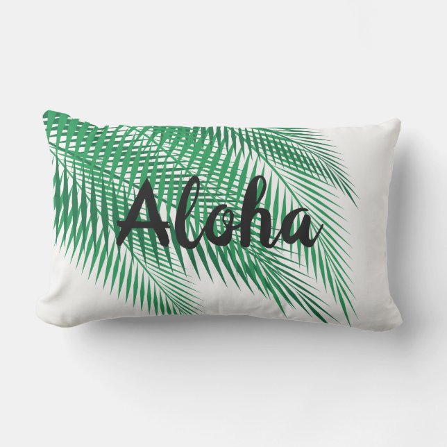Aloha och Handflatan Lövs Pillow - utomhus Lumbarkudde (Framsida)