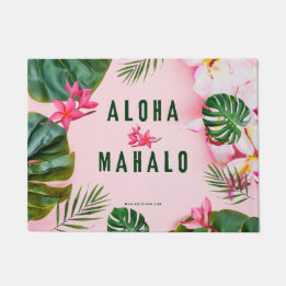 ALOHA OCH MAHALO - Rosa Grön - Tröskelmattor