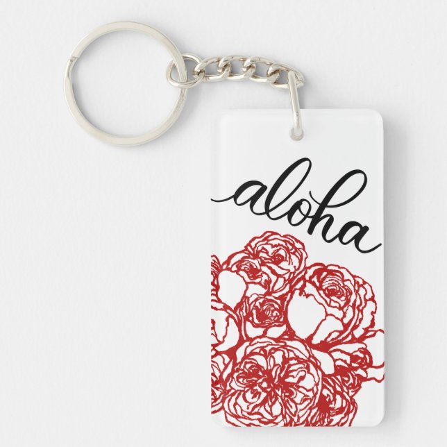 Aloha och Rosor Nyckelring (Framsidan)