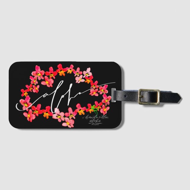 Aloha Orchid Lei Luggage Taggar Bagagebricka (Framsida horisontal)