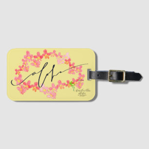 Aloha Orchid Lei Luggage Tags/Bag-Märkre - Gult Bagagebricka