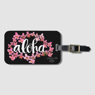 Aloha OrchidLeivit och svartbagagemärkre Bagagebricka