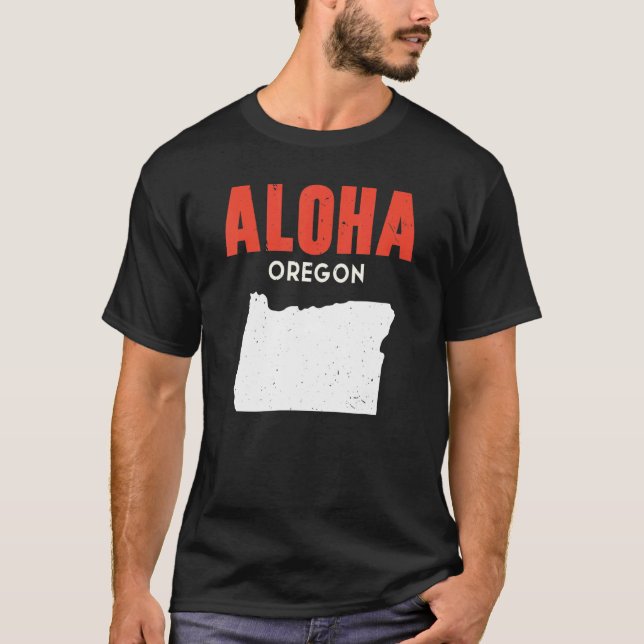Aloha Oregon Förenta staterna Staterna Amerika Tra T Shirt (Framsida)