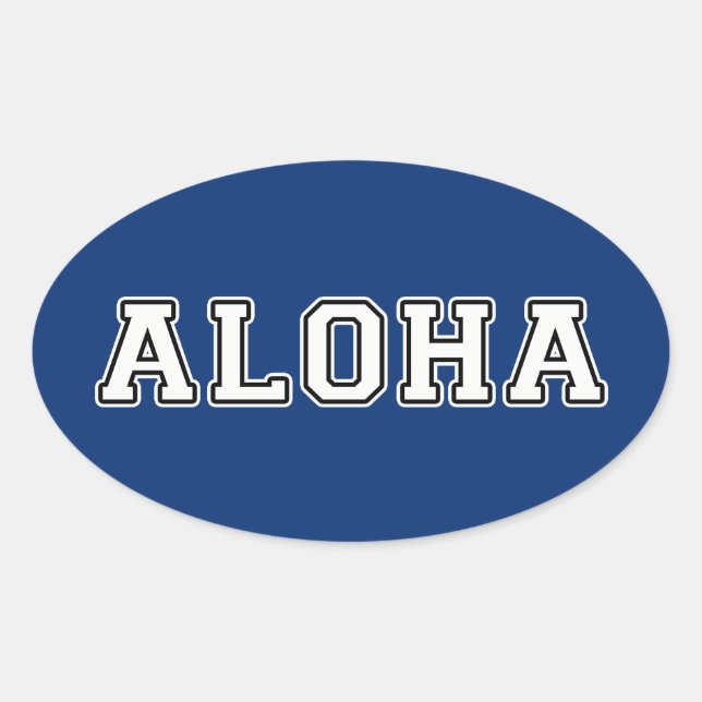 Aloha Ovalt Klistermärke (Framsida)