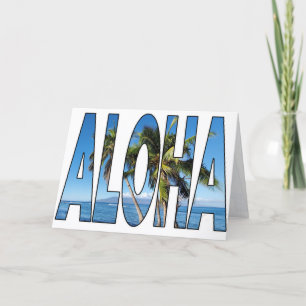 Aloha Palmer Hawaii Lahaina Typografi Blank Helgkort