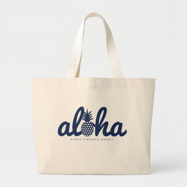 Aloha panas LogoColor-Navy Jumbo Tygkasse (Framsidan)