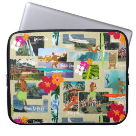 Aloha Paradise Hawaiian Vintage Postcard Wetdress Laptop Fodral