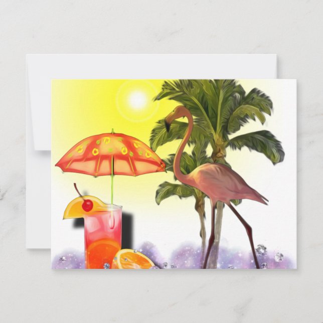 Aloha Party Invitation  Anteckningskort (Framsida)