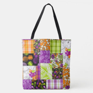 Aloha Patchwork Hawaiian Beach Bag - Violet Tygkasse