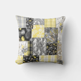 Aloha Patchwork Hawaiian Tropical Prints - Neutral Kudde