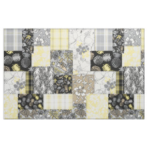 Aloha Patchwork Hawaiian Tropical Prints - Neutral Tyg