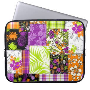 Aloha Patchwork Hawaiian Tropical Prints Wetdress Laptop Fodral