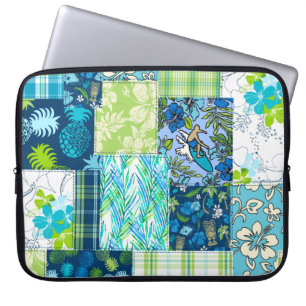 Aloha Patchwork Hawaiian Tropical Prints Wetdress  Laptop Fodral