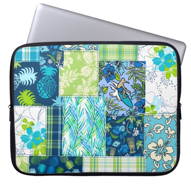 Aloha Patchwork Hawaiian Tropical Prints Wetdress  Laptop Fodral (Framsidan)