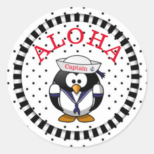 Aloha Penguin Runt Klistermärke