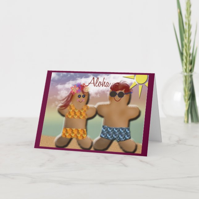 Aloha pepparkaksgubbar kort (Framsida)